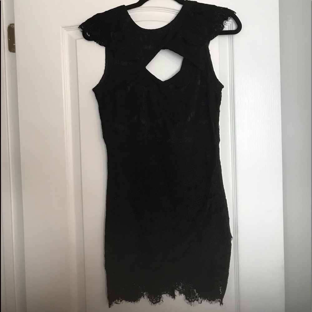 SaboSkirt black lace mini dress